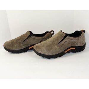 Merrell Jungle Moc Shoe Womens US 7 Kids 5.5 Gunsmoke Brown Suede Outdoor SlipOn